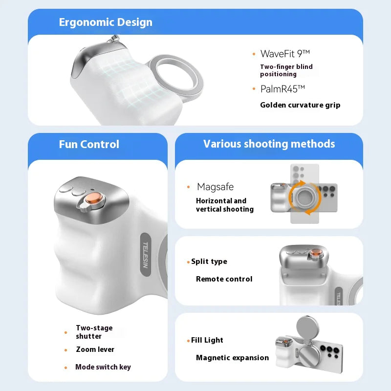 Magnetic Bluetooth Camera Grip