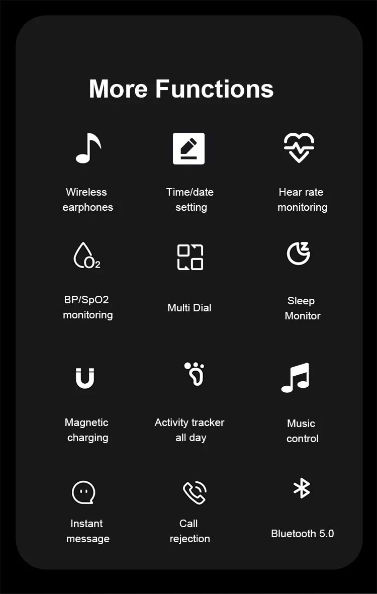2-in-1 Smartwatch with Built-in Wireless Headphones